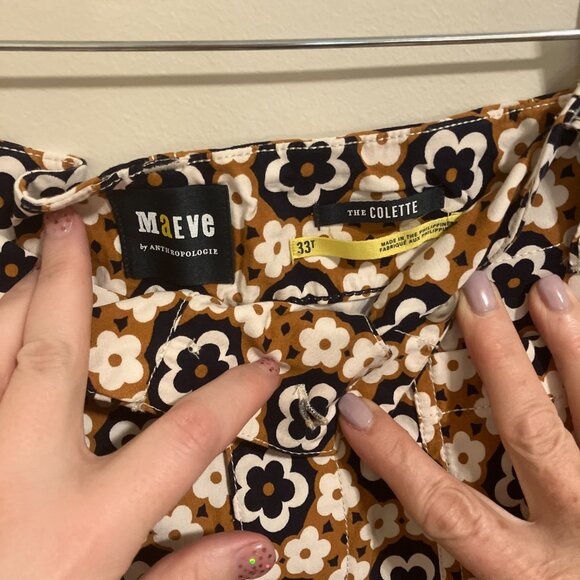 Geometric Black, Brown and White Maeve Colette Pant in 33T - Picture 2 of 3